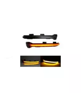 Τρεχούμενα led φλας για καθρέφτες για VW Golf 7 / Sportsvan / Touran (2010+) - φιμέ - σετ 2τμχ. 