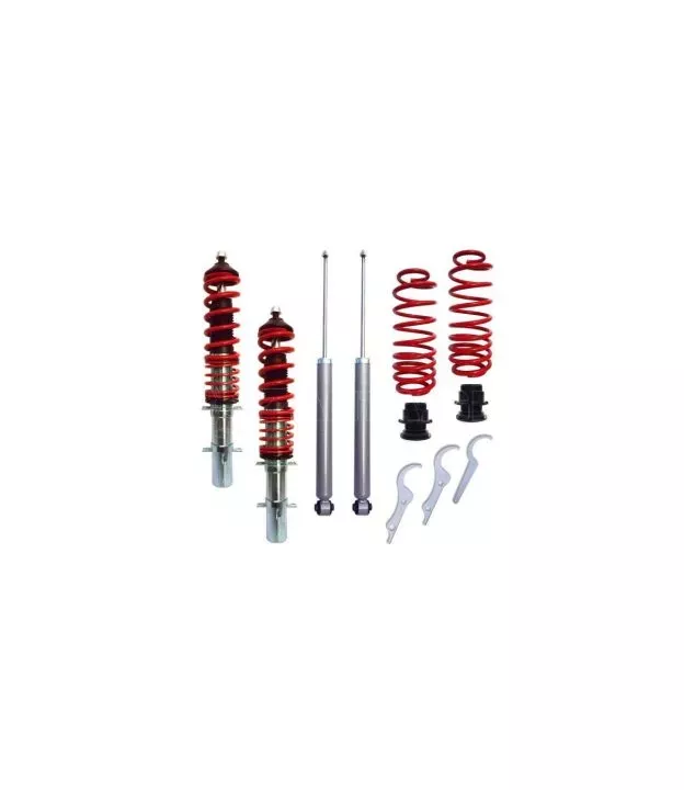 Ρυθμιζόμενη ανάρτηση για Seat Leon (2000-2005) - κόκκινη - 4τμχ.