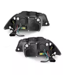 Φανάρια εμπρός led για Seat ibiza 6L (2002-2008) - μαύρα , με λάμπες (Η1) - σετ 2τμχ. 