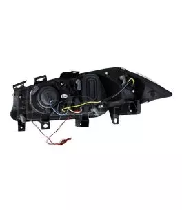 Φανάρια εμπρός angel eyes για Renault Megane (2002-2005) , μαύρα , με λάμπες (Η1) - σετ 2τμχ. 