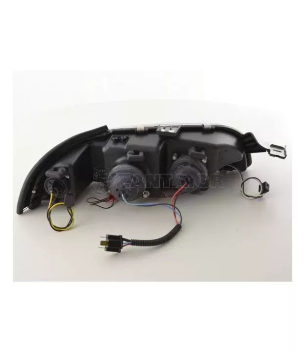 Φανάρια εμπρός angel eyes για Fiat Punto (1993-1999) - μαύρα , με λάμπες (Η1) - σετ 2τμχ.