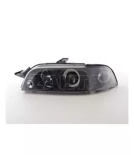 Φανάρια εμπρός angel eyes για Fiat Punto (1993-1999) - μαύρα , με λάμπες (Η1) - σετ 2τμχ. 