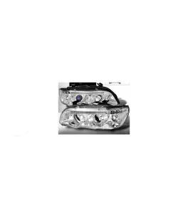 Φανάρια εμπρός angel eyes για BMW X5 E53 (1999-2003) - chrome , με λάμπες (Η1) - σετ 2τμχ. 