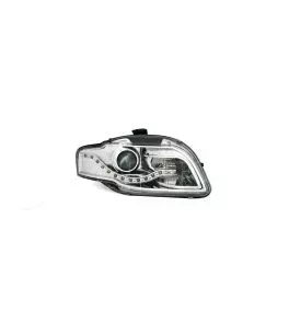 Φανάρια εμπρός led για Audi A4 B7 (2004-2008) - chrome , με λάμπες (Η1) - σετ 2τμχ. 