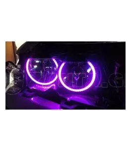 RGB δαχτυλίδια angel eyes led για BMW E46 coupe (2003+) - με εναλλαγή χρωμάτων 