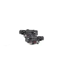 Φανάρια εμπρός angel eyes για Seat Leon /Toledo (1999-2004) - μαύρα , με λάμπες (Η1) - σετ 2τμχ. 