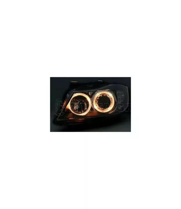 Φανάρια εμπρός angel eyes για BMW E90(2005-2009) - black , χωρίς λάμπες (Η7) - σετ 2τμχ.