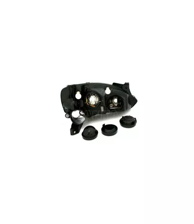 Φανάρια εμπρός για Opel Corsa (2001-2006) - μαύρα , με λάμπες (Η1) - σετ 2τμχ.