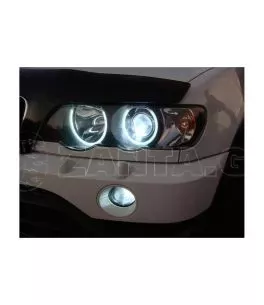 Δαχτυλίδια angel eyes για  BMW X5 (1999-2005) - Λευκό χρώμα 