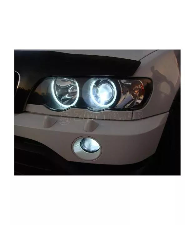Δαχτυλίδια angel eyes για BMW X5 (1999-2005) - Λευκό χρώμα