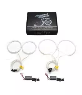 Δαχτυλίδια angel eyes για  BMW X5 (1999-2005) - Λευκό χρώμα 