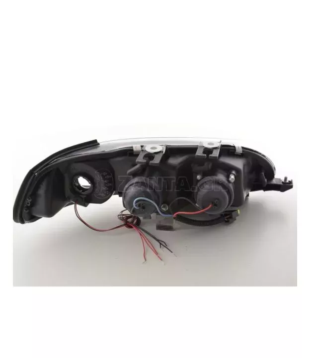Φανάρια εμπρός angel eyes για Honda Civic sedan (1992-1995) - μαύρα , με λάμπες (Η1) - σετ 2τμχ.