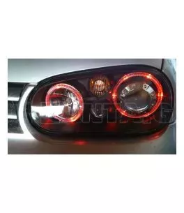 Φανάρια εμπρός angel eyes για Audi A4 (1995-1998) - μαύρα , χωρίς λάμπες (Η7) - σετ 2τμχ. 