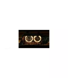 Φανάρια εμπρός angel eyes για Audi A4 (1995-1998) - μαύρα , χωρίς λάμπες (Η7) - σετ 2τμχ. 