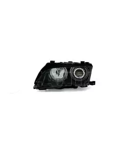 Φανάρια εμπρός angel eyes για BMW E46 sedan (2001-2005) - μαύρα , χωρίς λάμπες (Η7) - σετ 2τμχ. 