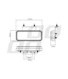 ΦΩΣ ΟΓΚΟΥ ΦΟΡΤΗΓΟΥ LED ΛΕΥΚΟ 10-30V 124x49x22mm ΑΔΙΑΒΡΟΧΟ OM-02-W AMIO 1ΤΕΜ. 