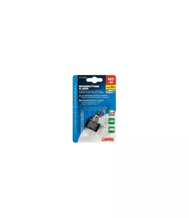 ΔΙΑΚΟΠΤΗΣ ΑΕΡΟΠΟΡΙΚΟΥ ΤΥΠΟΥ 2 ΘΕΣΕΩΝ 12,2mm 12V 20A ΜΕ LED ΚΟΚΚΙΝΟ