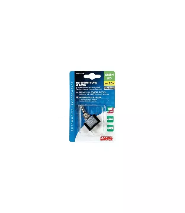 ΔΙΑΚΟΠΤΗΣ ΑΕΡΟΠΟΡΙΚΟΥ ΤΥΠΟΥ 2 ΘΕΣΕΩΝ 12,2mm 12V 20A ΜΕ LED ΠΡΑΣΙΝΟ