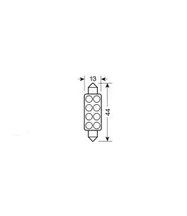 ΛΑΜΠΑΚΙ ΠΛΑΦΟΝΙΕΡΑΣ 8 LED 13x44mm ΚΟΚΚΙΝΟ 