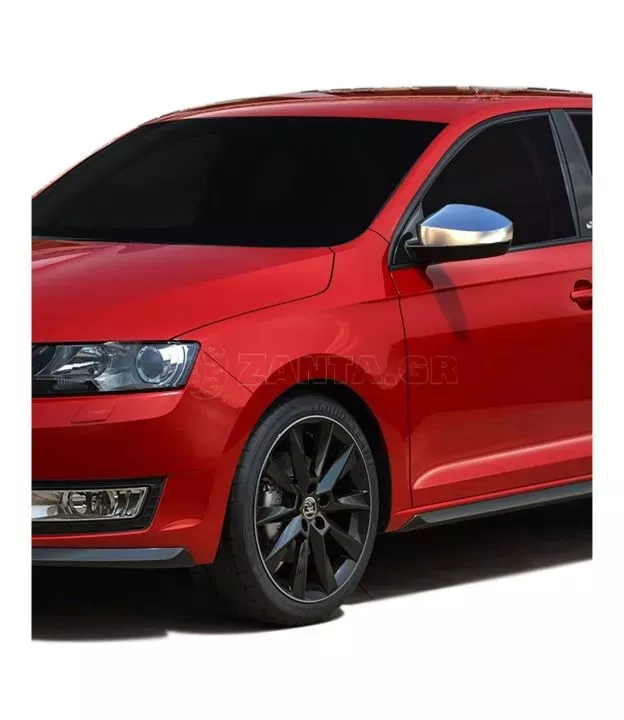 ΚΑΠΑΚΙΑ ΚΑΘΡΕΠΤΗ ΧΡΩΜΙΟΥ ΜΕΤΑΛΛΙΚΑ ΓΙΑ SKODA RAPID 4D 2013+ ΧΡΩΜΙΟ ΜΕΤΑΛΛΙΚΑ