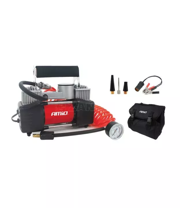 ΚΟΜΠΡΕΣΕΡ ΑΕΡΑ ΕΛΑΣΤΙΚΩΝ ΜΕΤΑΛΛΙΚΟ 12V 150psi 10bar ΜΕ ΦΙΣ ΑΝΑΠΤΗΡΑ ΚΑΙ ΚΑΛΩΔΙΟ AMiO – 1 ΤΕΜ.
