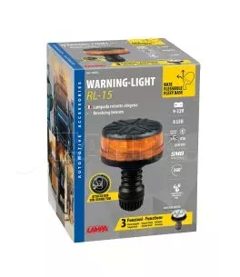 ΦΑΡΟΣ ΠΕΡΙΣΤΡΕΦΟΜΕΝΟΣ 8LED RL-15 9-32V 3 ΛΕΙΤΟΥΡΓΙΩΝ ΒΙΔΩΤΟΣ ΕΛΑΣΤΙΚΟΣ ΠΟΡΤΟΚΑΛΙ 145x105mm 