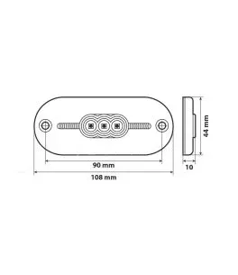ΦΩΣ ΟΓΚΟΥ ΦΟΡΤΗΓΟΥ 24V 5LED 108x44mm ΛΕΥΚΟ ΑΔΙΑΒΡΟΧΟ LAMPA -1ΤΕΜ. 
