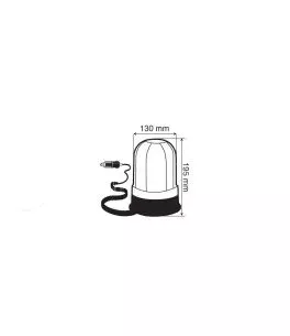 Φάρος RH-2 12V/24V Μαγνητικός με φις αναπτήρα Πορτοκαλί 130x195mm 