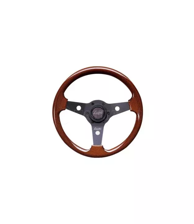 Τιμόνι IMOLA Ξύλινο 310mm Τριάκτινο με Μαύρη Λάμα