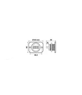 ΒΟΛΤΟΜΕΤΡΟ ΨΗΦΙΑΚΟ ΣΕ ΠΡΙΖΑ EXT-9 6-30V LED 60x48,5x40mm 