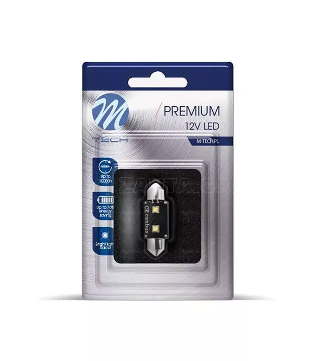 ΛΑΜΠΑΚΙ ΠΛΑΦΟΝΙΕΡΑΣ C5W/C10W 12V 6W SV8,5 36mm CAN-BUS+RADIATOR LED 2xHP CREE ΛΕΥΚΟ BLISTER - 1 ΤΕΜ.