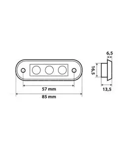 ΦΩΣ ΟΓΚΟΥ ΦΟΡΤΗΓΟΥ 24V 3 LED 80x22mm ΠΟΡΤΟΚΑΛΙ - 1 ΤΕΜ. 
