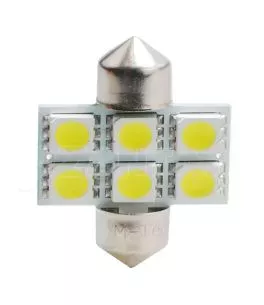 ΛΑΜΠΑΚΙΑ ΠΛΑΦΟΝΙΕΡΑΣ C5W/C10W 12V 1,44W SV8,5 31mm LED 6xSMD5050 ΛΕΥΚΟ 2ΤΕΜ. 