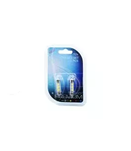ΛΑΜΠΑΚΙΑ ΠΛΑΦΟΝΙΕΡΑΣ C5W/C10W 12V 0,72W SV8,5 36mm CAN-BUS LED 3xSMD5050 PREMIUM ΛΕΥΚΟ BLISTER 2ΤΕΜ 
