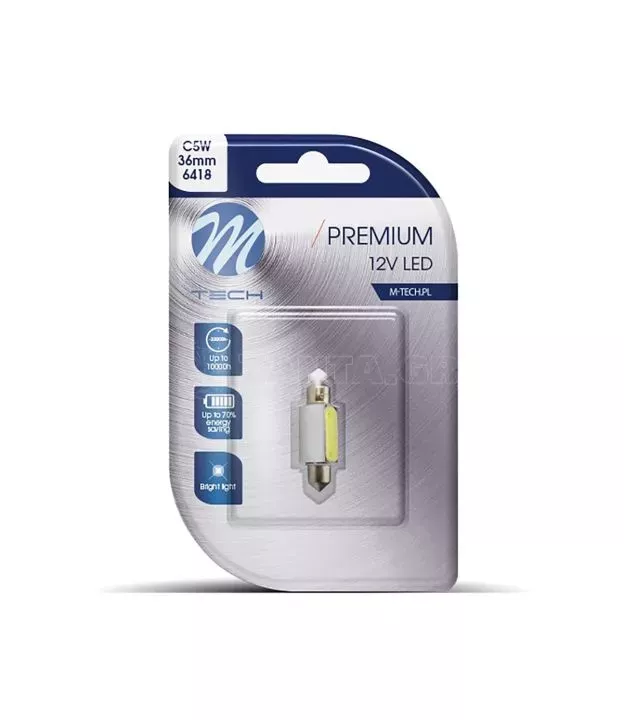 ΛΑΜΠΑΚΙΑ ΠΛΑΦΟΝΙΕΡΑΣ C5W 12V 1,5W SV8,5 36mm LED 1xHP PREMIUM BLISTER ΛΕΥΚΟ 1 ΤΕΜ.
