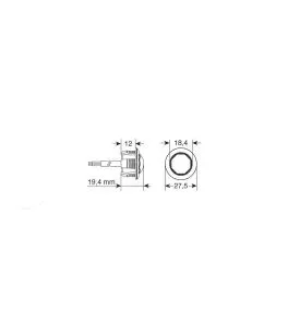 ΦΩΣ ΟΓΚΟΥ 12/24V LED ΛΕΥΚΟ ΣΤΡΟΓΓΥΛΟ 19,5mm 1ΤΕΜ. 