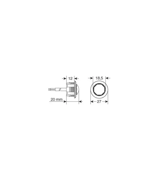ΦΩΣ ΟΓΚΟΥ 12/24V LED ΠΟΡΤΟΚΑΛΙ ΣΤΡΟΓΓΥΛΟ 19,5mm 1ΤΕΜ.