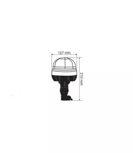 ΦΑΡΟΣ RL-8 12V/24V 3 ΧΡΗΣΕΩΝ 12LED ΒΙΔΩΤΟΣ ΕΛΑΣΤΙΚΟΣ ΠΟΡΤΟΚΑΛΙ 210x127mm 