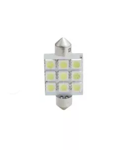 ΛΑΜΠΑΚΙΑ ΠΛΑΦΟΝΙΕΡΑΣ C5W/C10W 12V 1,44W SV8,5 41mm PREMIUM LED 9xSMD5050 ΛΕΥΚΟ 1ΤΕΜ. 
