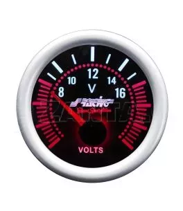 ΒΟΛΤΟΜΕΤΡΟ 52mm 2 INCH ΜΑΥΡΟ ΜΕ ΚΟΚΚΙΝΟ ΦΩΤΙΣΜΟ 