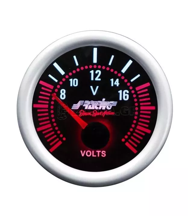 ΒΟΛΤΟΜΕΤΡΟ 52mm 2 INCH ΜΑΥΡΟ ΜΕ ΚΟΚΚΙΝΟ ΦΩΤΙΣΜΟ