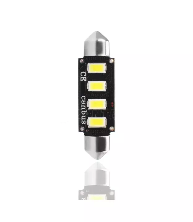 ΛΑΜΠΑΚΙΑ ΠΛΑΦΟΝΙΕΡΑΣ C5W/C10W 12V 2W SV8,5 41mm CAN-BUS+RADIATOR LED 4xSMD5730 ΛΕΥΚΟ 1ΤΕΜ. M-TECH