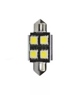 ΛΑΜΠΑΚΙΑ ΠΛΑΦΟΝΙΕΡΑΣ C5W/C10W 12V 0,96W SV8,5 36mm CAN-BUS+RADIATOR LED 4xSMD5050 PREMIUM ΛΕΥΚΟ 1ΤΕΜ 