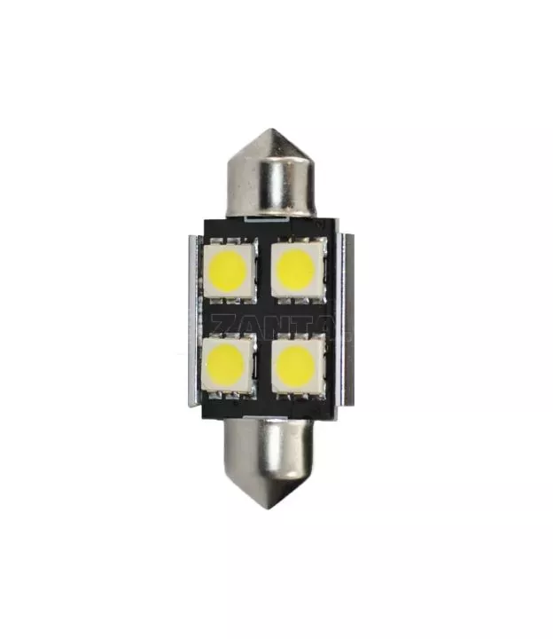 ΛΑΜΠΑΚΙΑ ΠΛΑΦΟΝΙΕΡΑΣ C5W/C10W 12V 0,96W SV8,5 36mm CAN-BUS+RADIATOR LED 4xSMD5050 PREMIUM ΛΕΥΚΟ 1ΤΕΜ