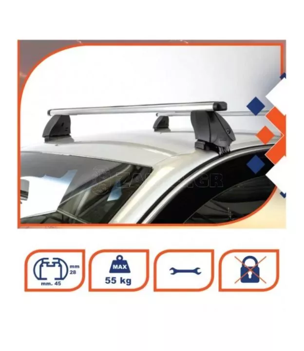 KIT ΜΕ ΜΠΑΡΕΣ ΟΡΟΦΗΣ ΓΙΑ NISSAN NV200 / EVALIA 2009+ ΑΛΟΥΜΙΝΙΟΥ K39 (BAP130-KFP02)