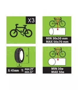 ΒΑΣΗ ΠΟΔΗΛΑΤΟΥ ΠΟΡΤ ΜΠΑΓΚΑΖ STEEL BIKE 3 ΓΙΑ 3 ΠΟΔΗΛΑΤΑ MENABO 