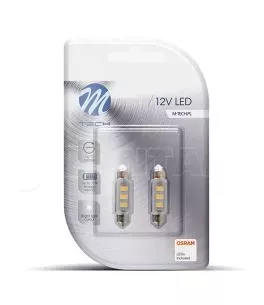ΛΑΜΠΑΚΙΑ ΠΛΑΦΟΝΙΕΡΑΣ C5W/C10W 12V SV8.5 0,75W 41mm 6xSMD2835 LED OSRAM ΛΕΥΚΟ  BLISTER 2ΤΕΜ. M-TECH 