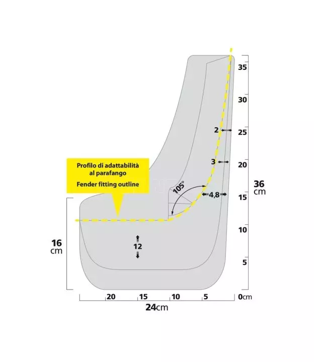 ΛΑΣΠΩΤΗΡΕΣ SPLASH-GUARDS CONTOUR TYPE-4 (24 Χ 36 cm) - 2 ΤΕΜ.