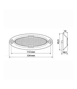 ΦΩΣ ΟΓΚΟΥ 4LED ΛΕΥΚΟ SMD 12/24V 124mm 1ΤΕΜ. 