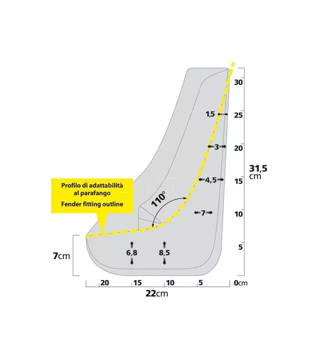 ΛΑΣΠΩΤΗΡΕΣ SPLASH-GUARDS CONTOUR 22x31,5cm TYPE-3 2ΤΕΜ.